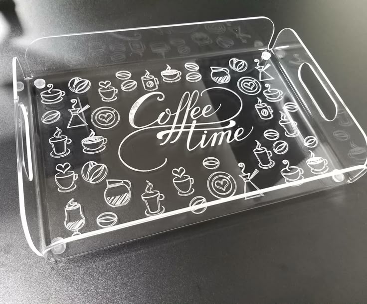 Acrylic Tray — Coffee Time design