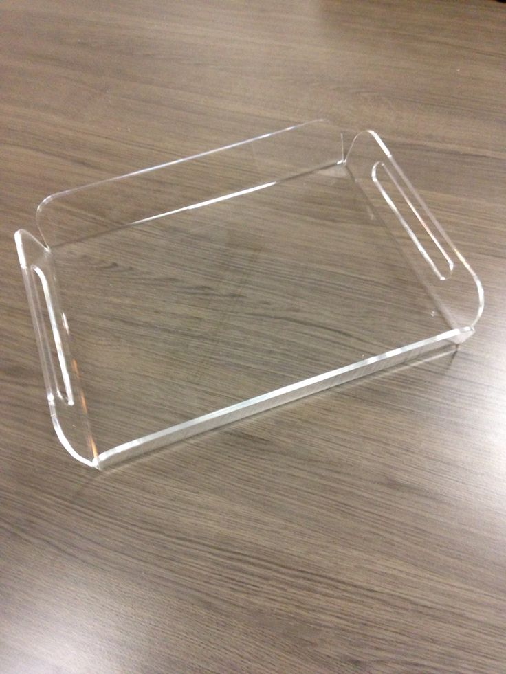 Clear acrylic tray with handles